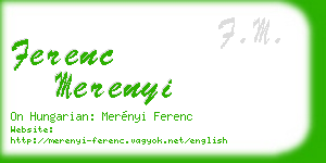 ferenc merenyi business card