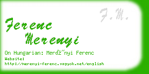 ferenc merenyi business card